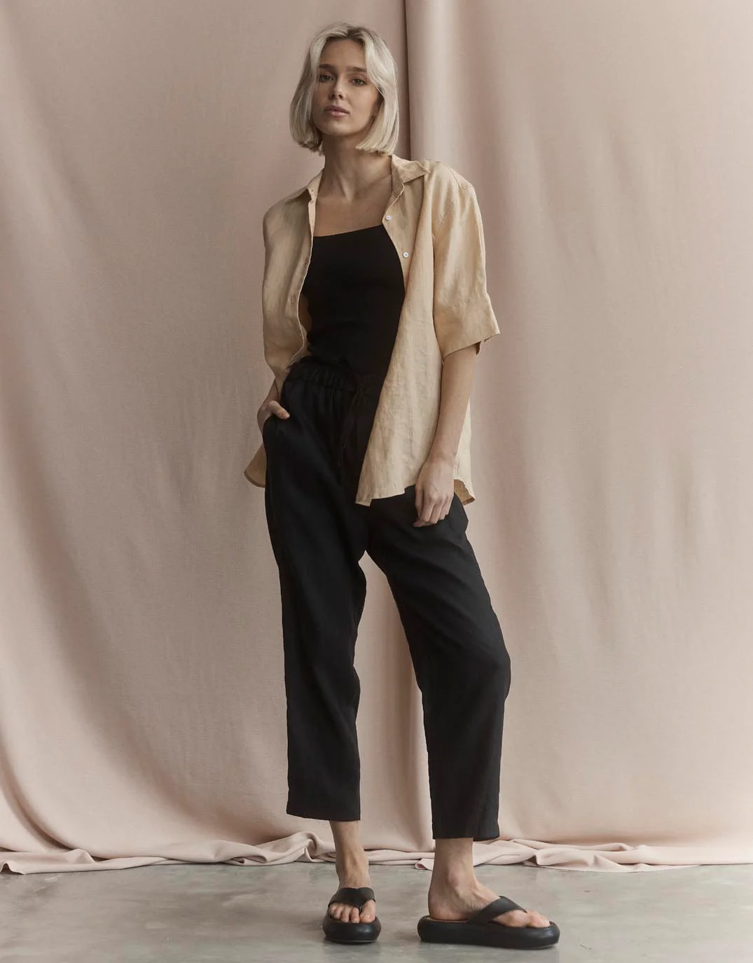 Abigail Linen Pant - Black - Image 2