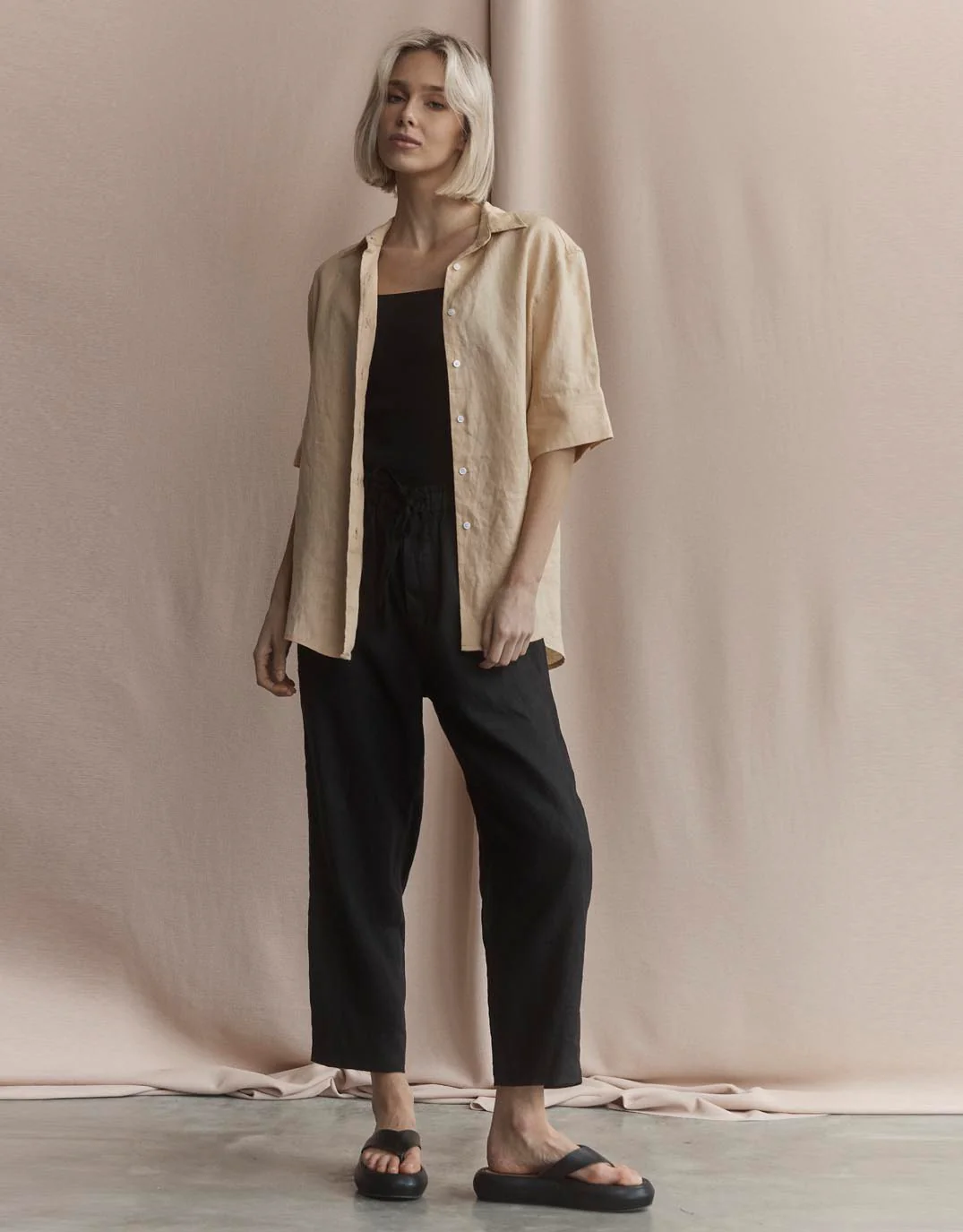 Abigail Linen Pant - Black - Image 3