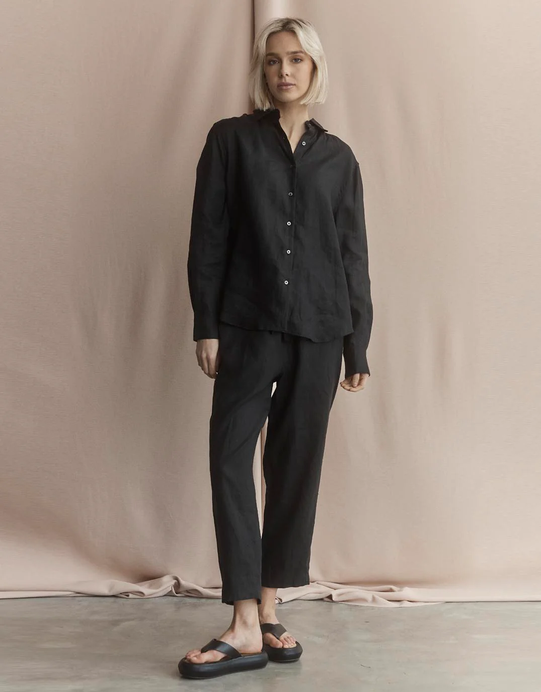 Abigail Linen Pant - Black - Image 5