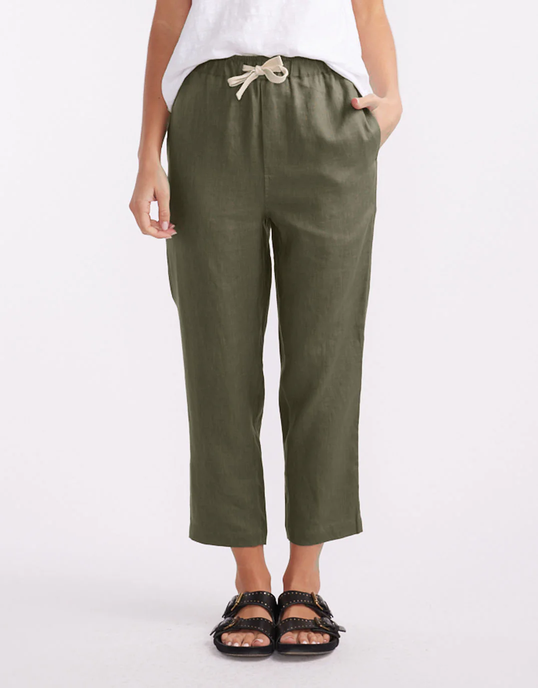 Abigail Linen Pant - Khaki