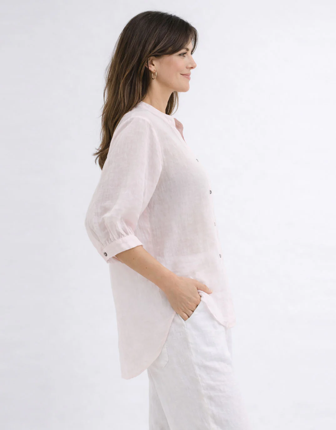 Allegra Linen Shirt - Ballet Pink - Image 3
