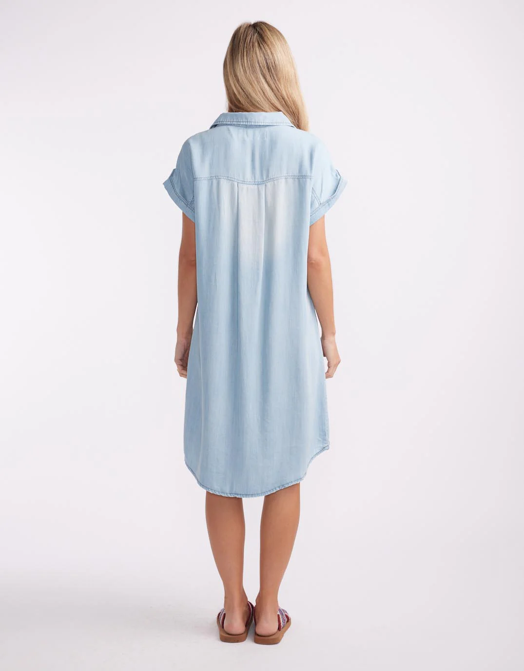 Amber Vintage Denim Dress - Light Wash - Image 6