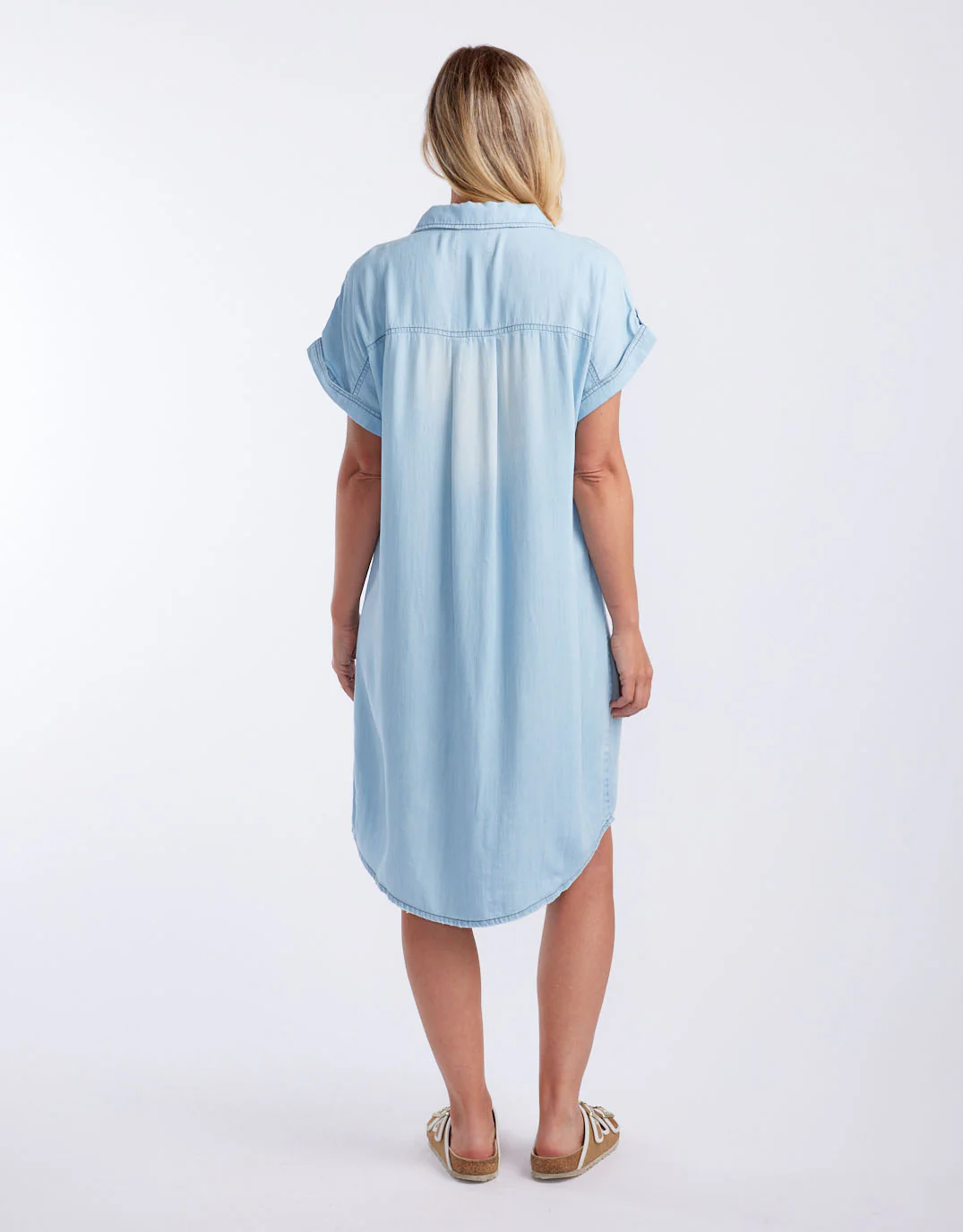 Amber Vintage Denim Dress - Light Wash - Image 9