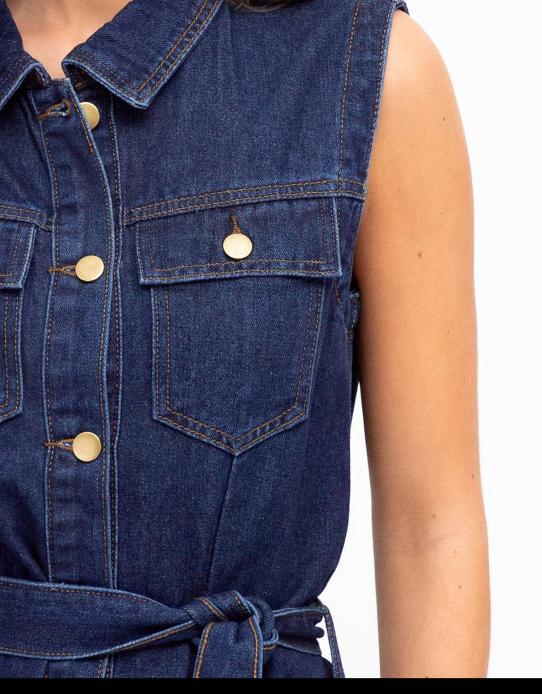 Audrey Denim Midi Dress - Indigo - Image 5