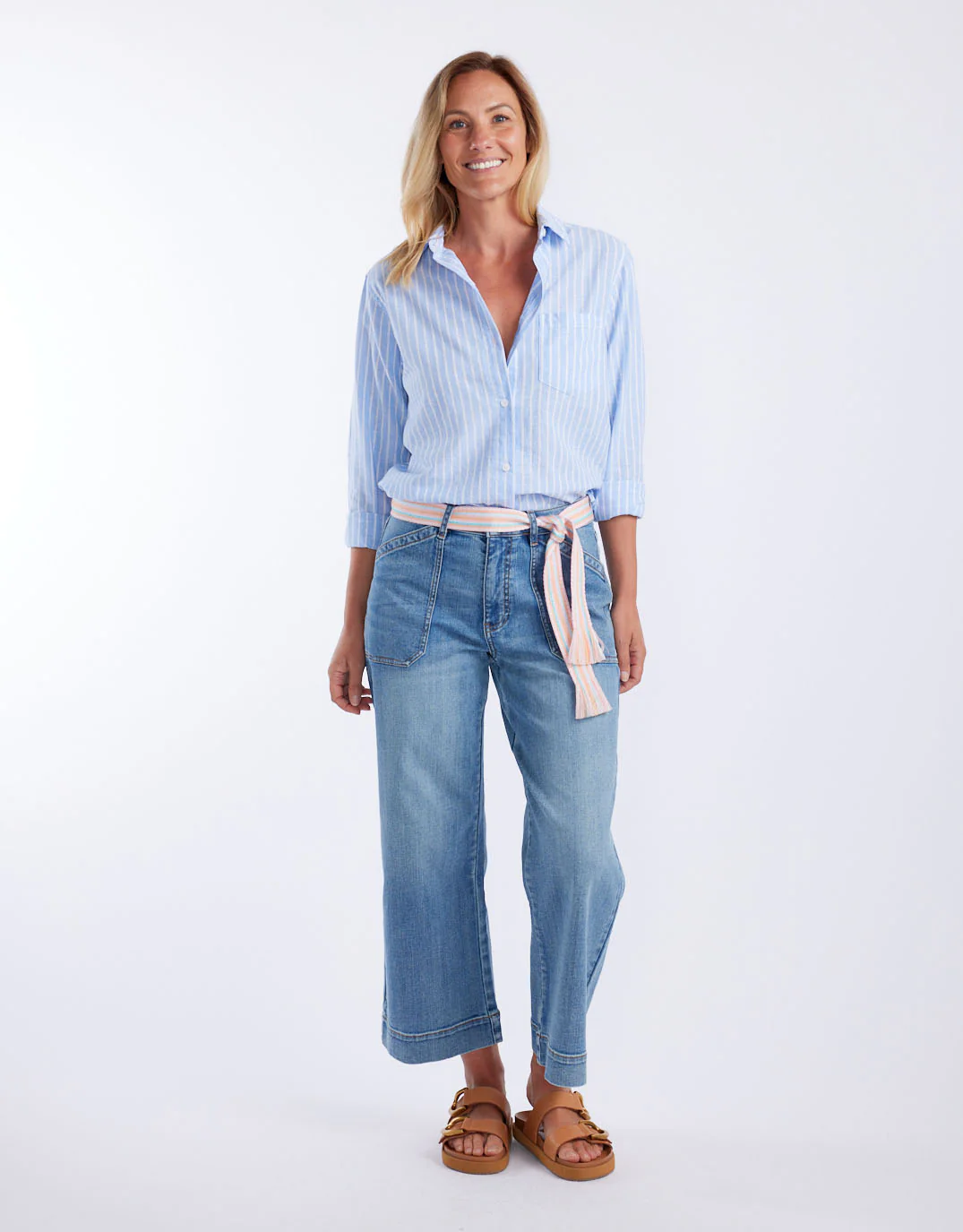 Ava Beach Shirt - Blue/White Stripe - Image 4