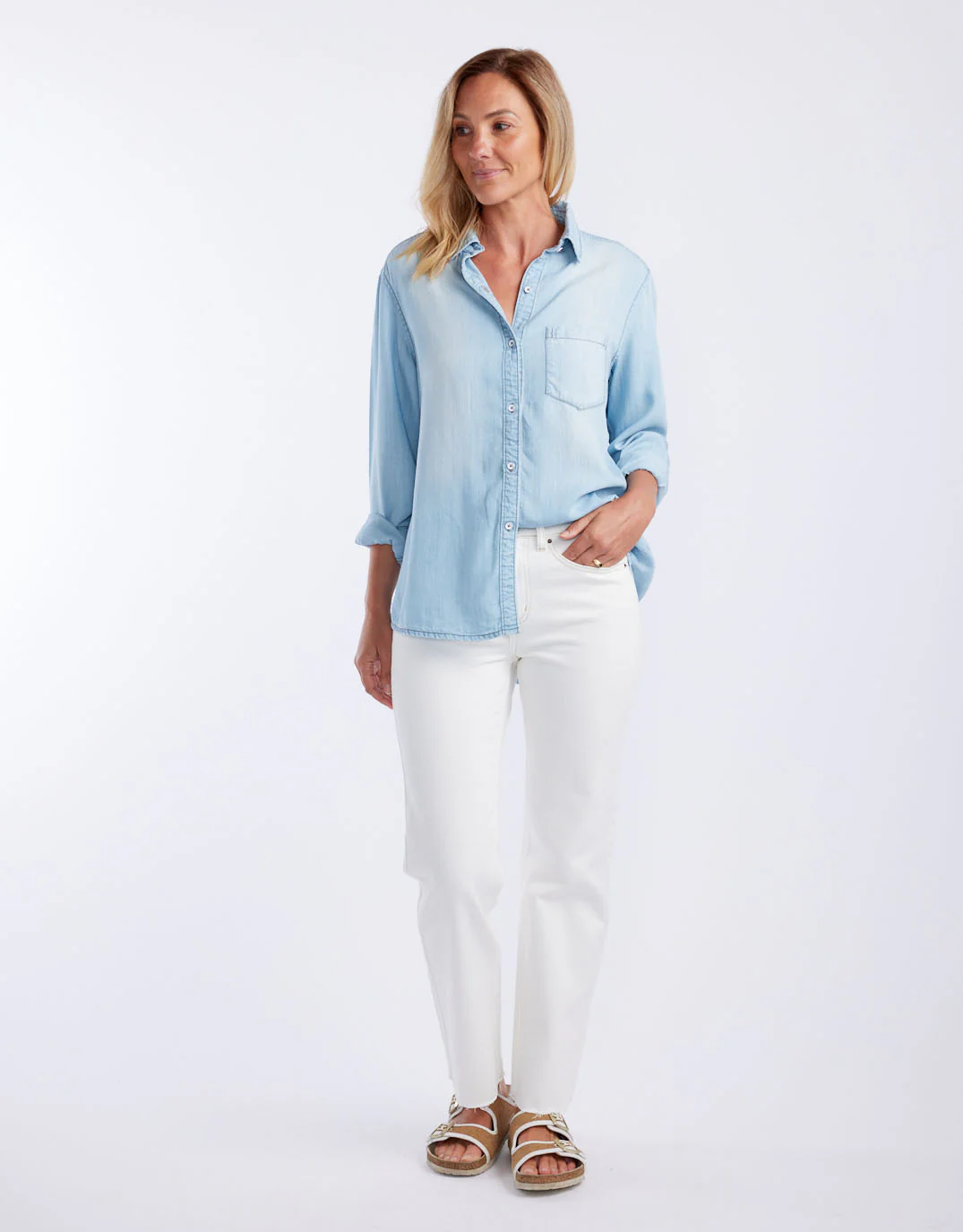 Ava Vintage Shirt - Light Wash - Image 13