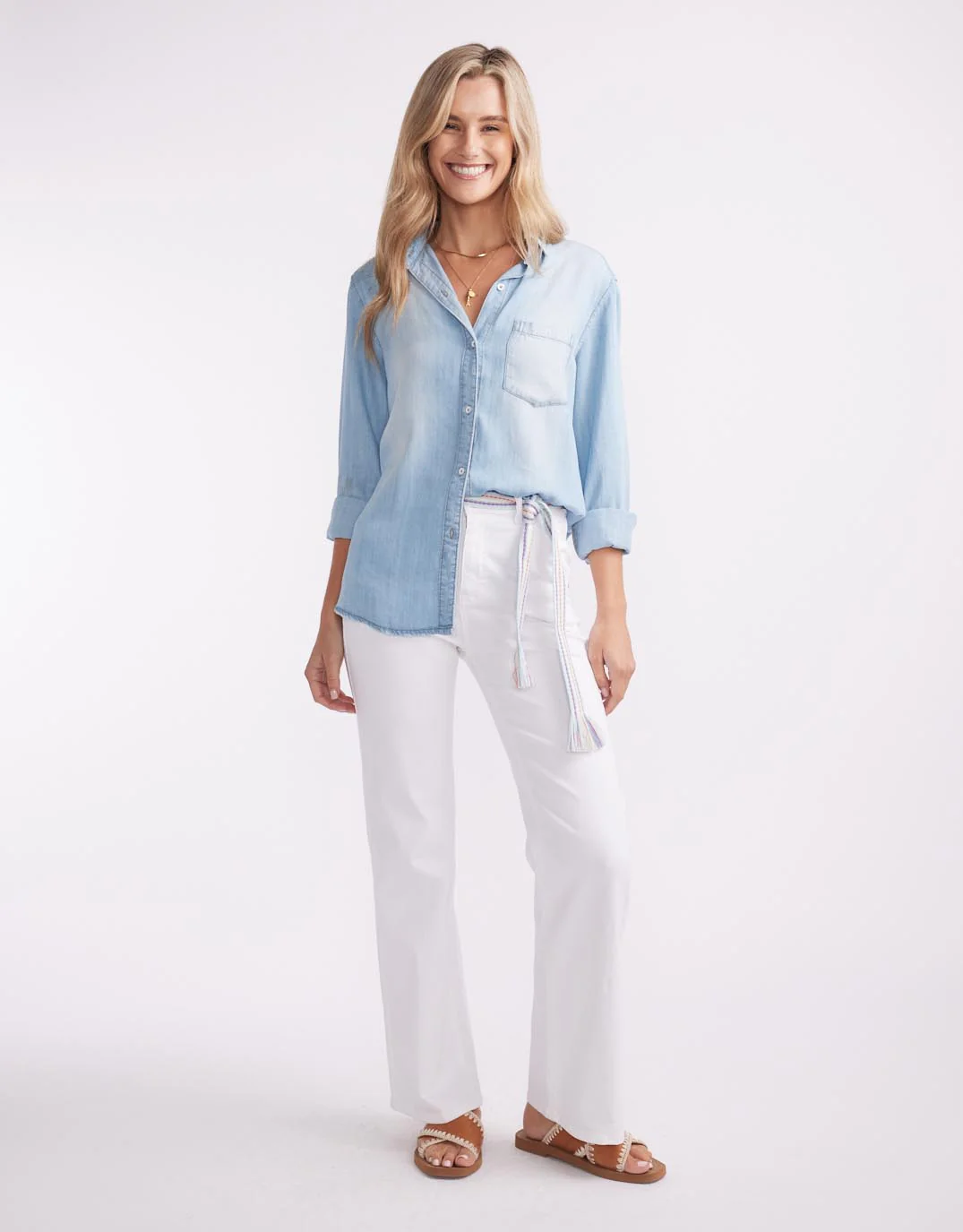 Ava Vintage Shirt - Light Wash - Image 7
