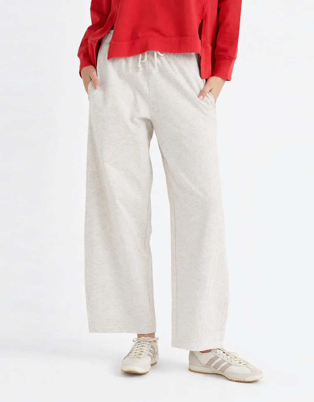 Barrel Leg Sweatpant - Grey Marle