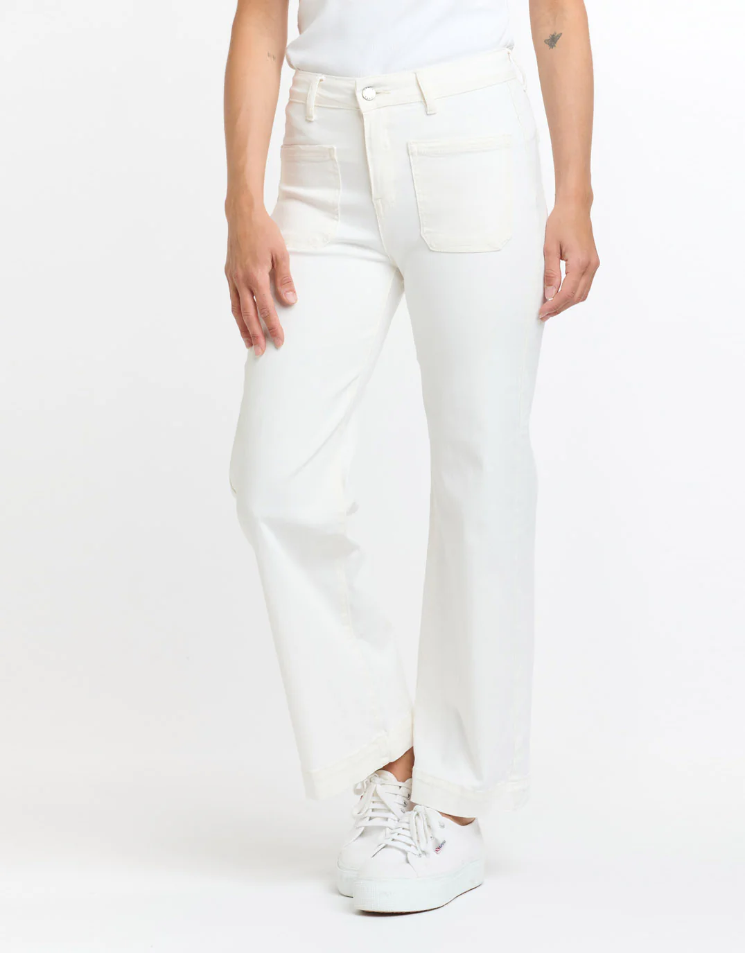 Bobbi 7/8 Denim Jeans - White - Image 2