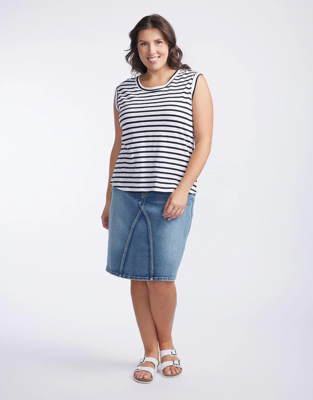 Cali Tank Top - Black/White Stripe - Image 6