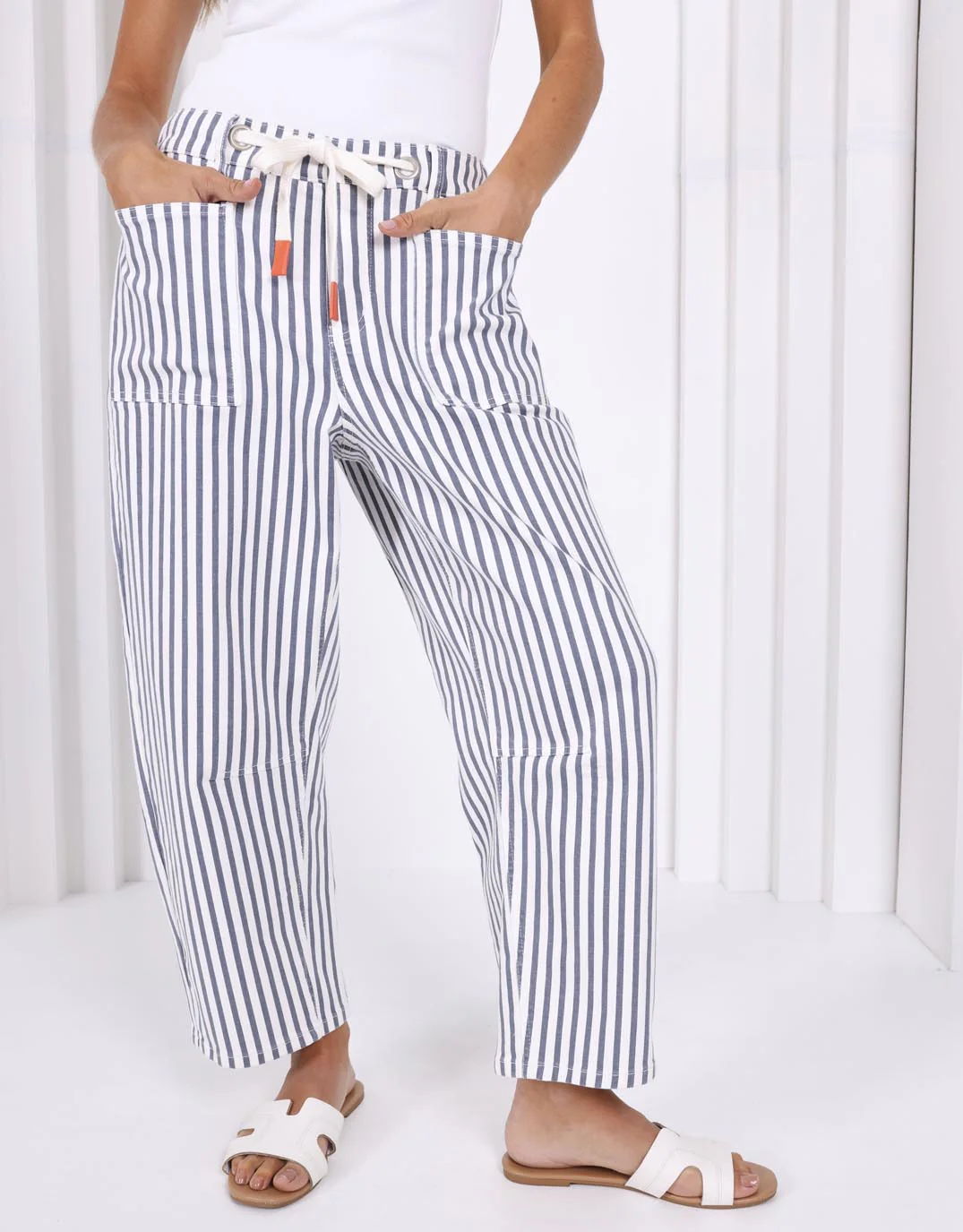 Carter Barrel Jean - Blue Stripe