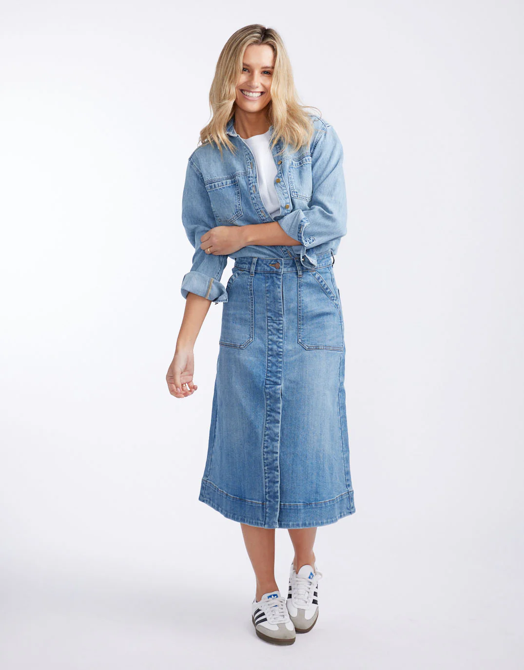 Catalina Midi Skirt - Mid Wash - Image 11