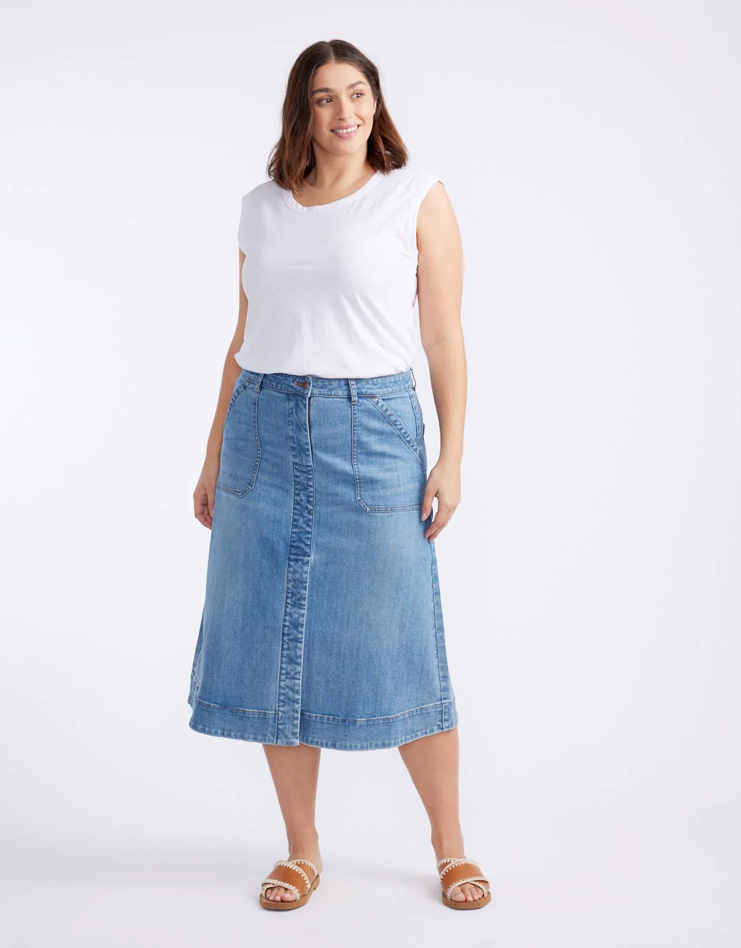 Catalina Midi Skirt - Mid Wash - Image 5