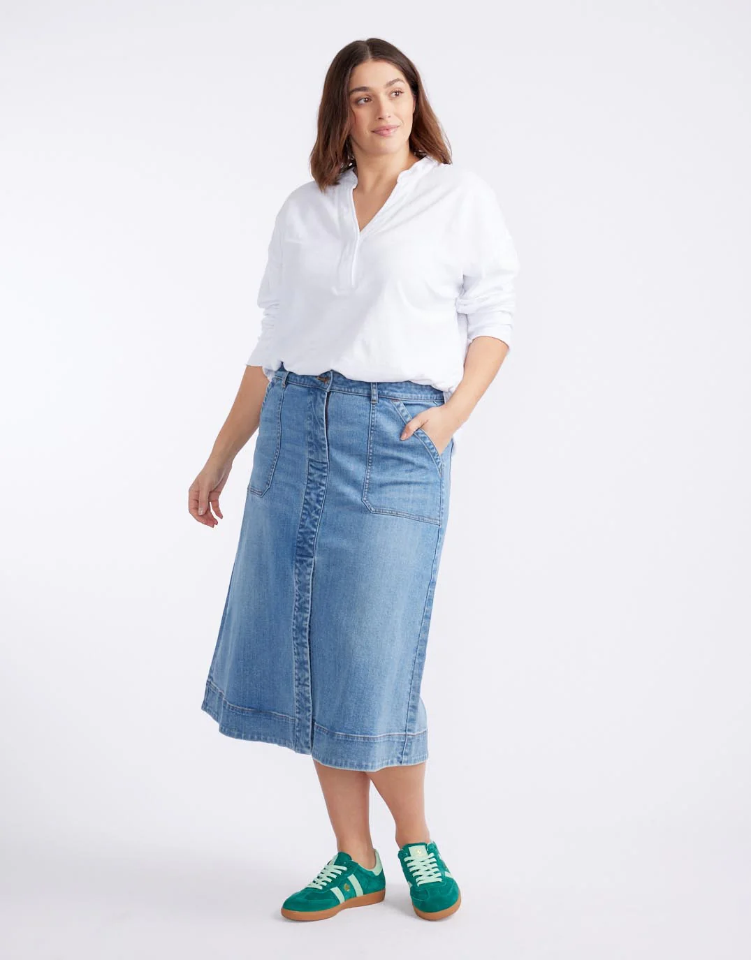 Catalina Midi Skirt - Mid Wash - Image 7