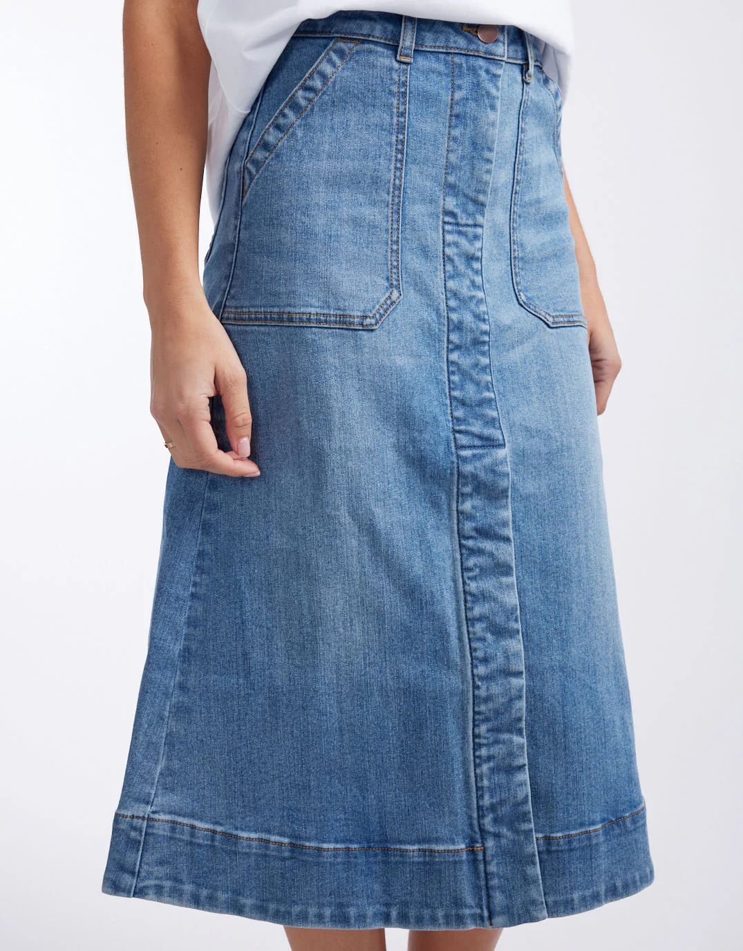 Catalina Midi Skirt - Mid Wash - Image 8