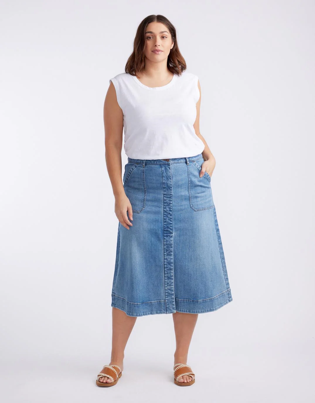 Catalina Midi Skirt - Mid Wash - Image 9