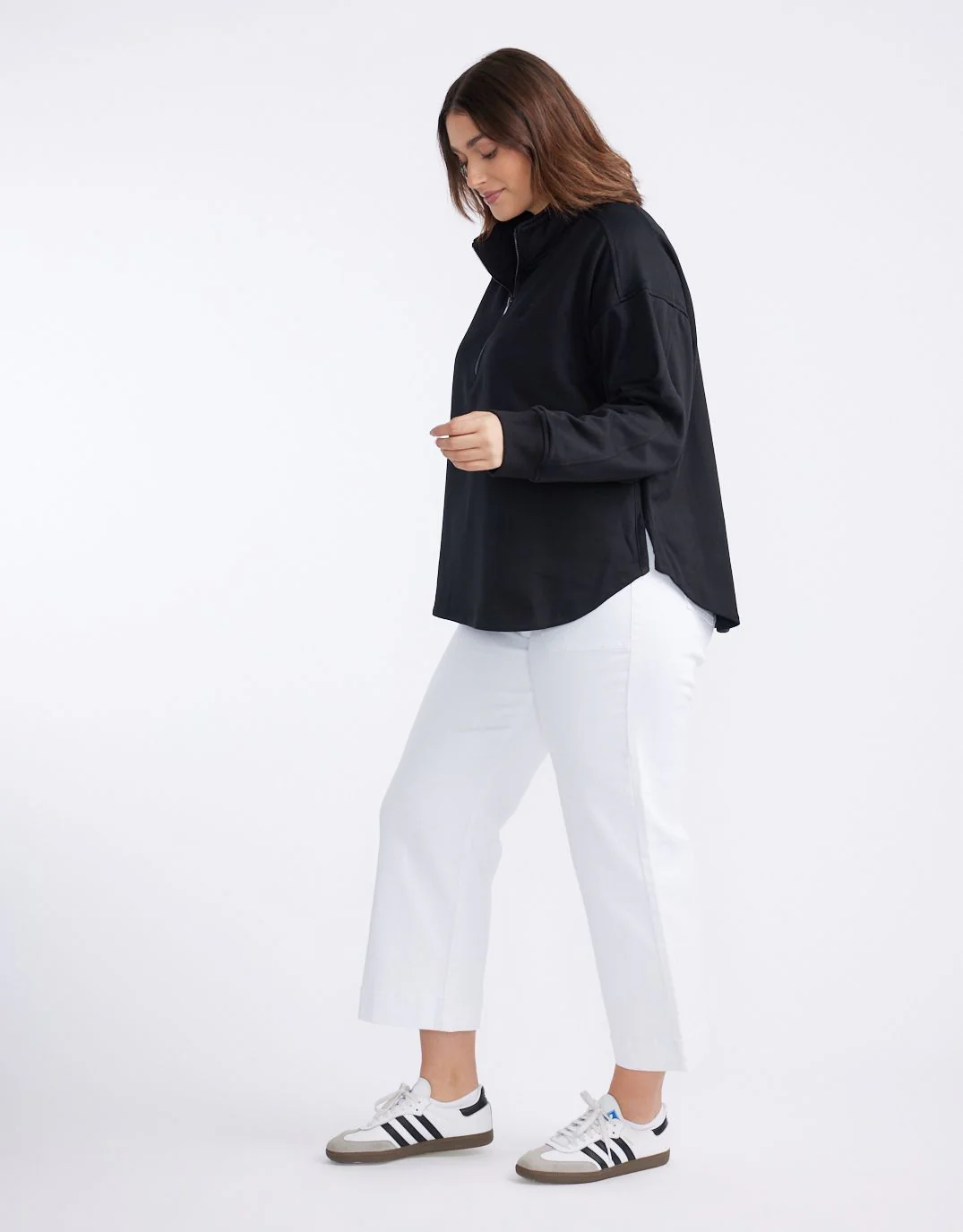 Catalina Cropped Wide Leg Jeans - White - Image 6