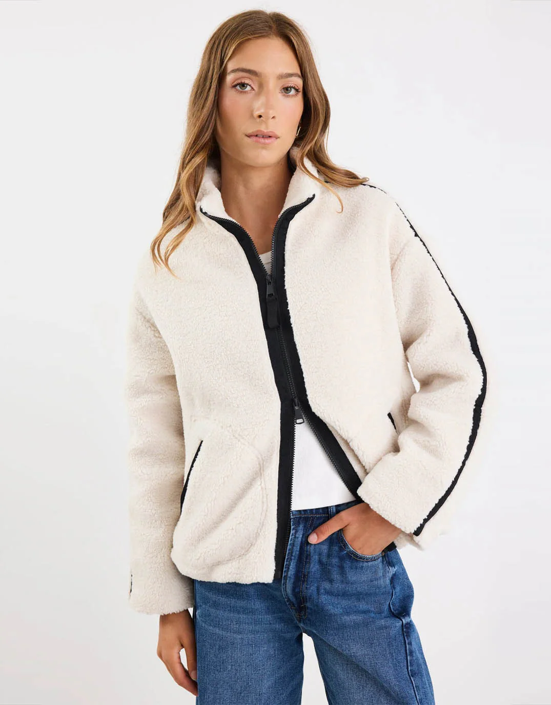 Chalet Sherpa Collared Jacket - Taupe - Image 5