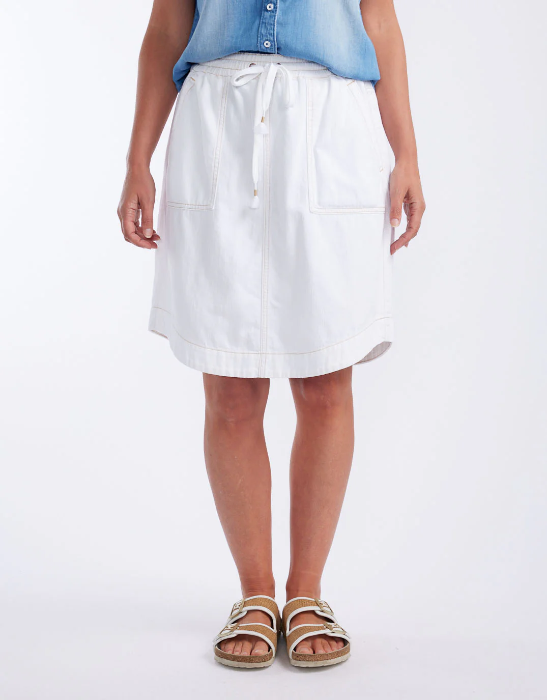 Coco Denim Skirt - White - Image 3