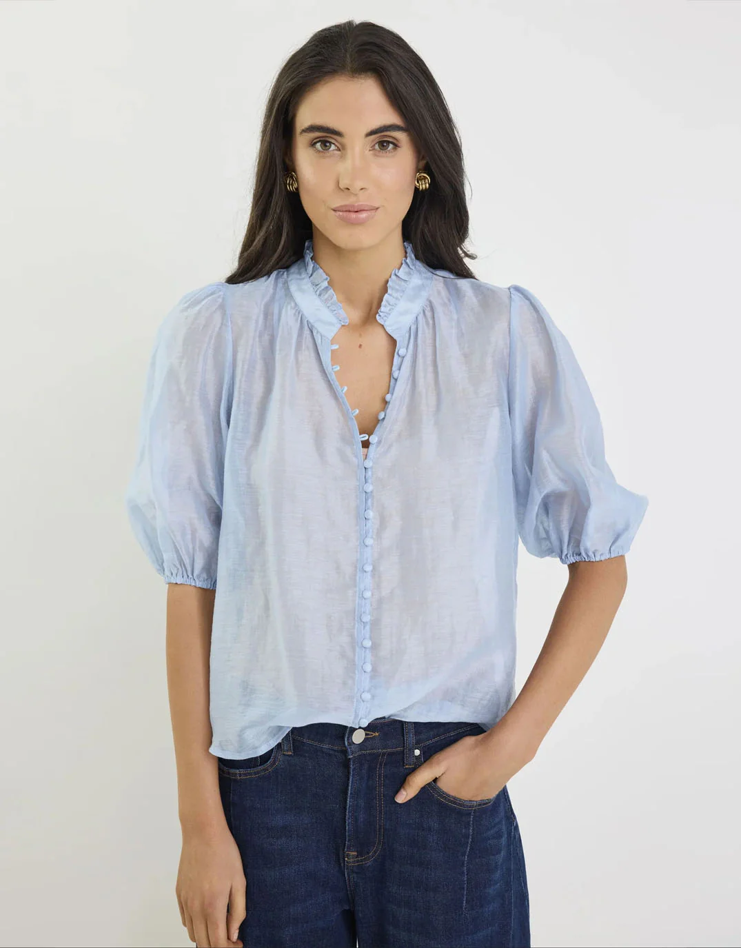 Continuance Short Sleeve Top - Pale Blue - Image 4