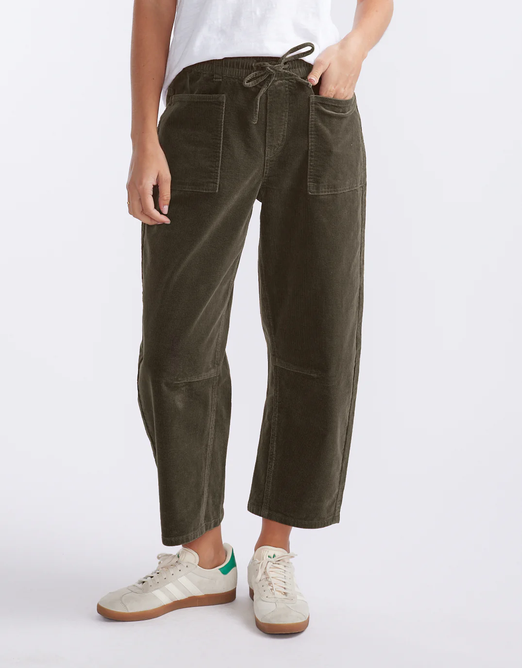 Cord Leo Barrel Jean - Forest Moss