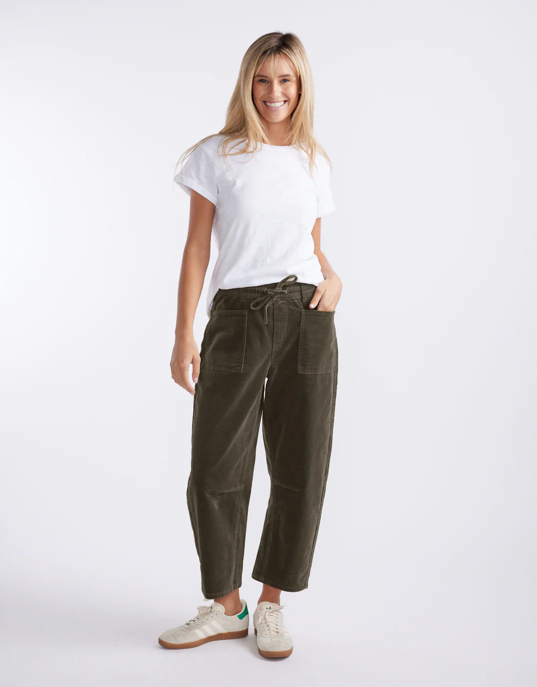 Cord Leo Barrel Jean - Forest Moss - Image 2