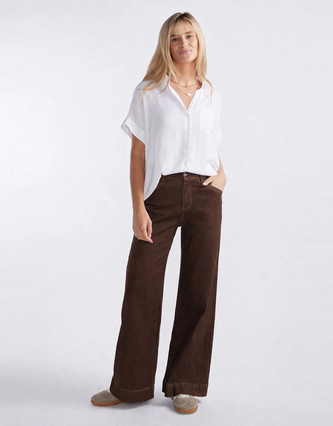 Ellery Stretch Straight Leg Jeans - Chocolate - Image 2