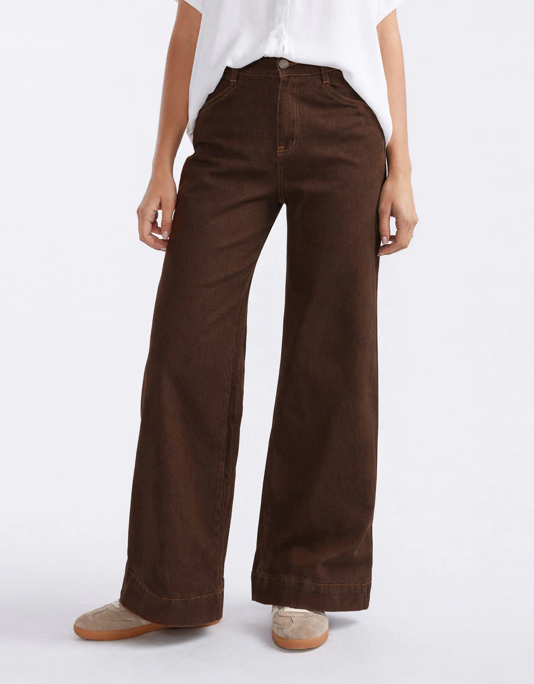 Ellery Stretch Straight Leg Jeans - Chocolate - Image 3