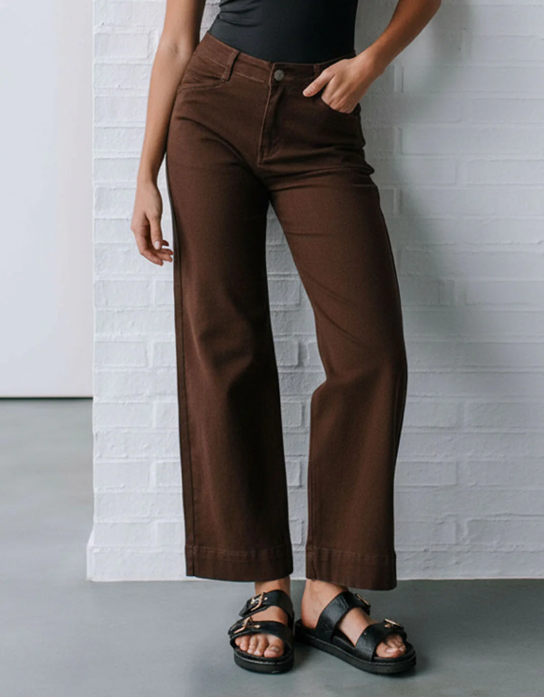 Ellery Stretch Straight Leg Jeans - Chocolate - Image 7