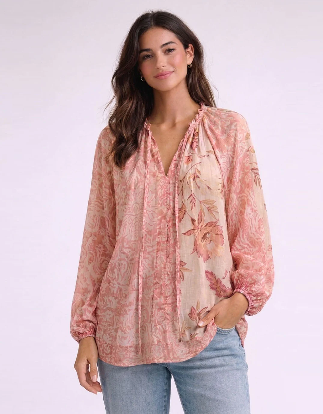 Emily Ruffle Shirt - Blush Print - Image 2