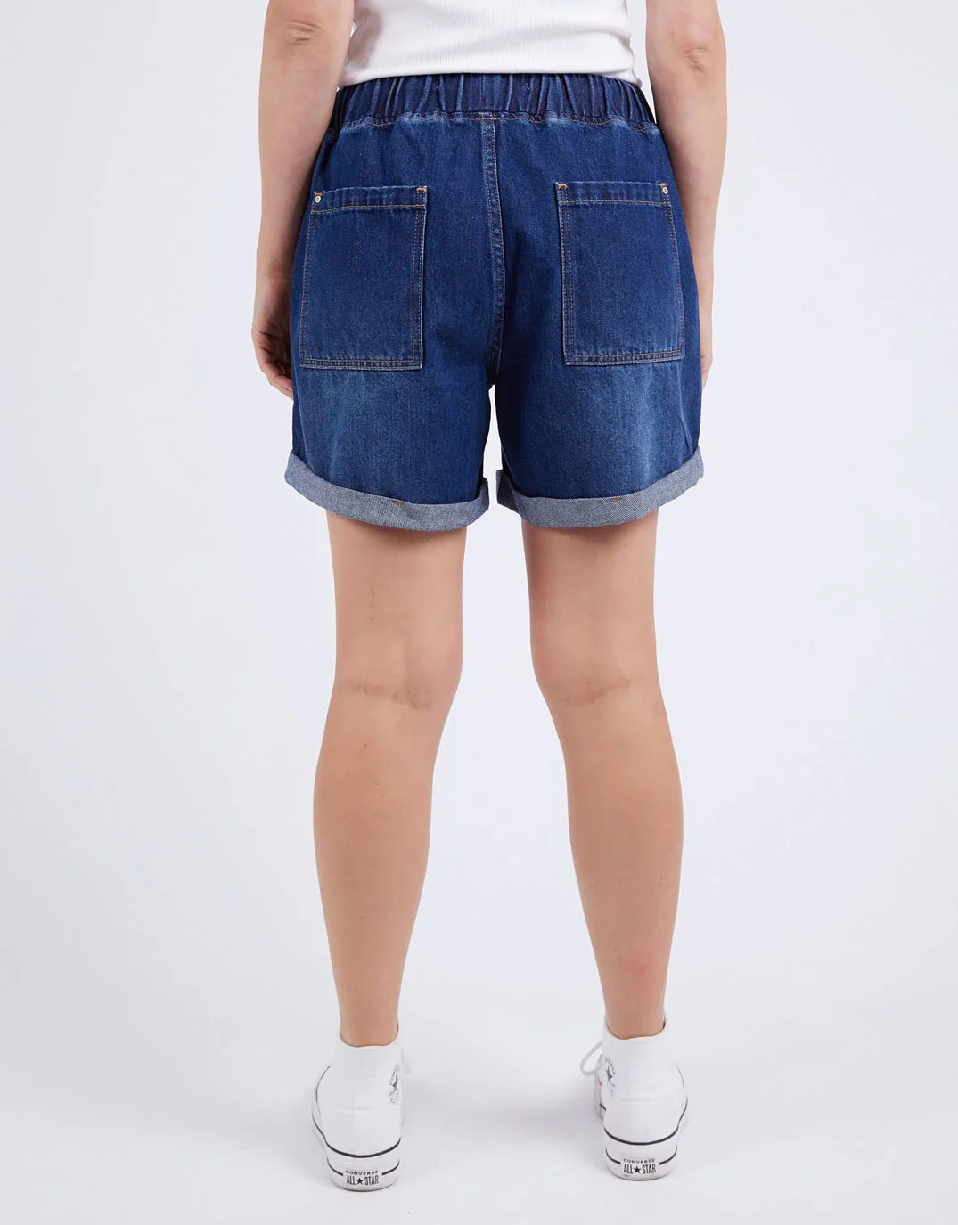 Emma Relaxed Denim Short - Dark Blue Wash - Image 10