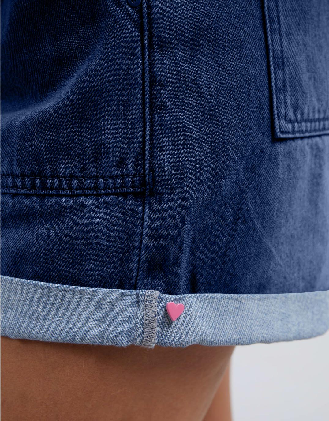 Emma Relaxed Denim Short - Dark Blue Wash - Image 4