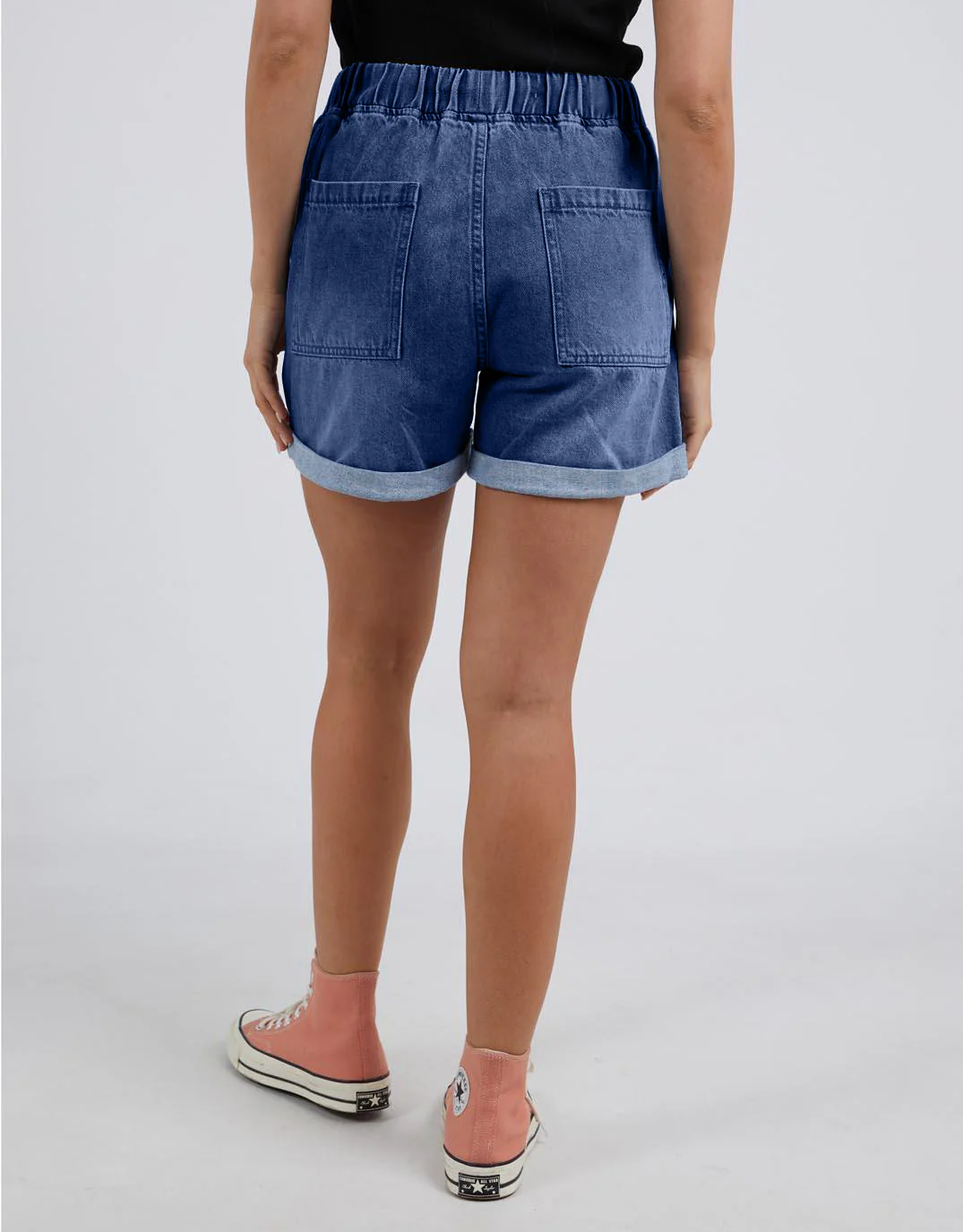 Emma Relaxed Denim Short - Dark Blue Wash - Image 5