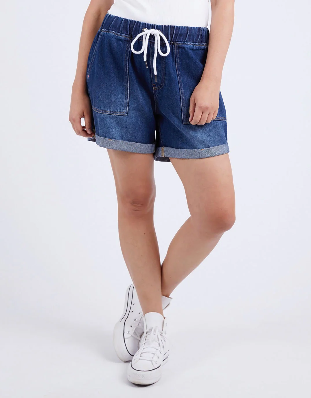 Emma Relaxed Denim Short - Dark Blue Wash - Image 6