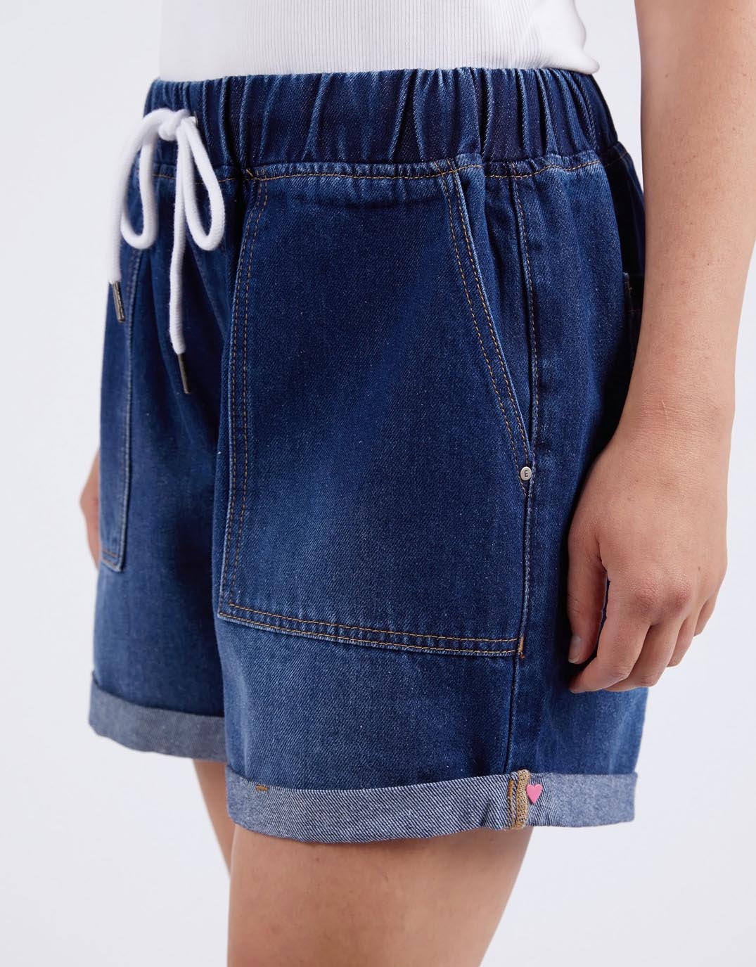Emma Relaxed Denim Short - Dark Blue Wash - Image 9