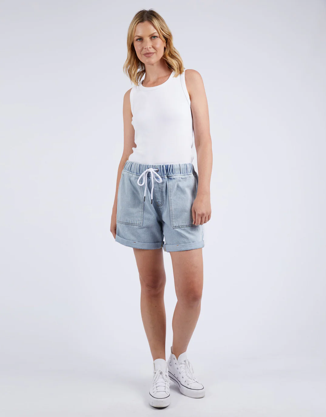 Emma Relaxed Denim Short - Light Blue Wash - Image 3
