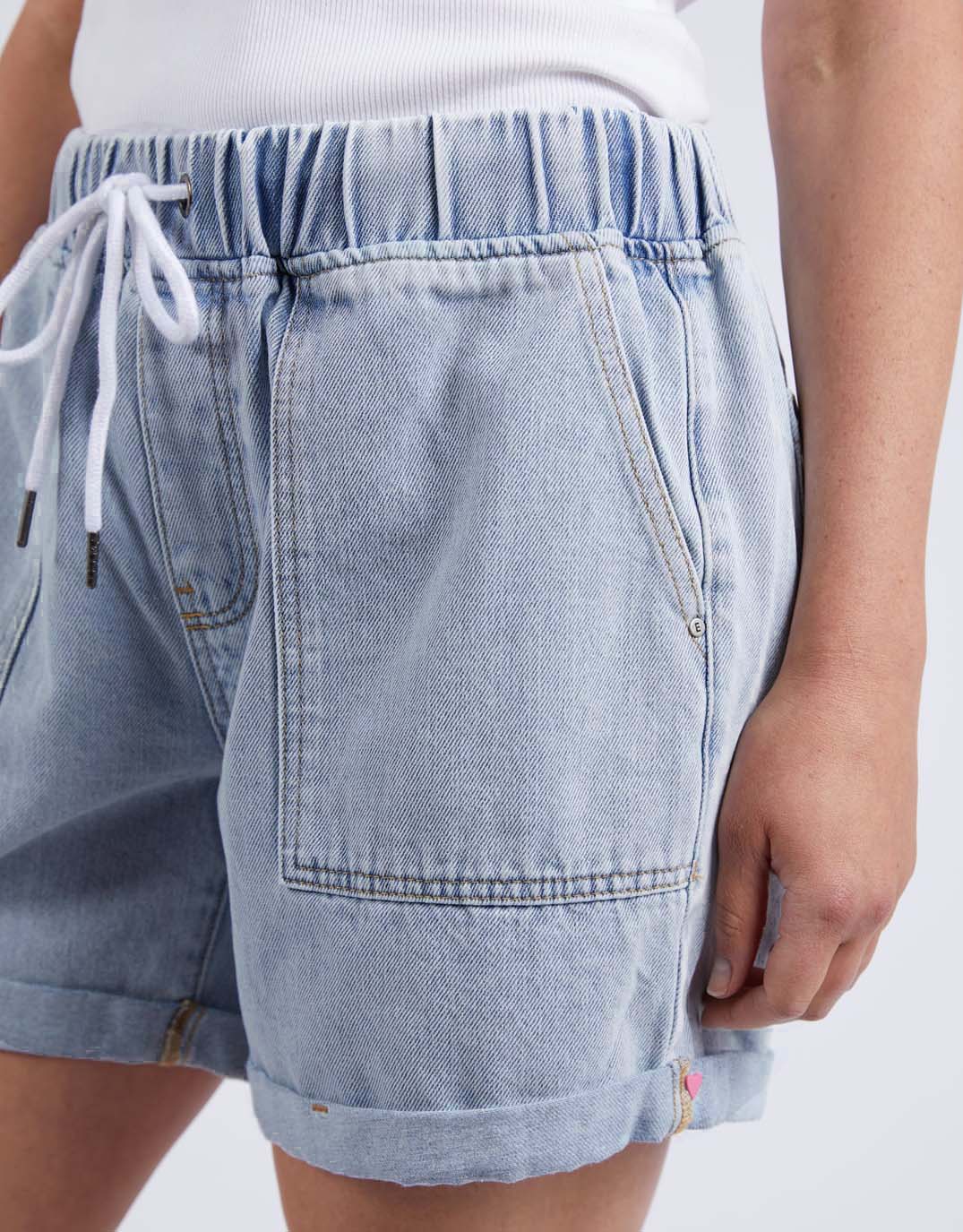 Emma Relaxed Denim Short - Light Blue Wash - Image 5