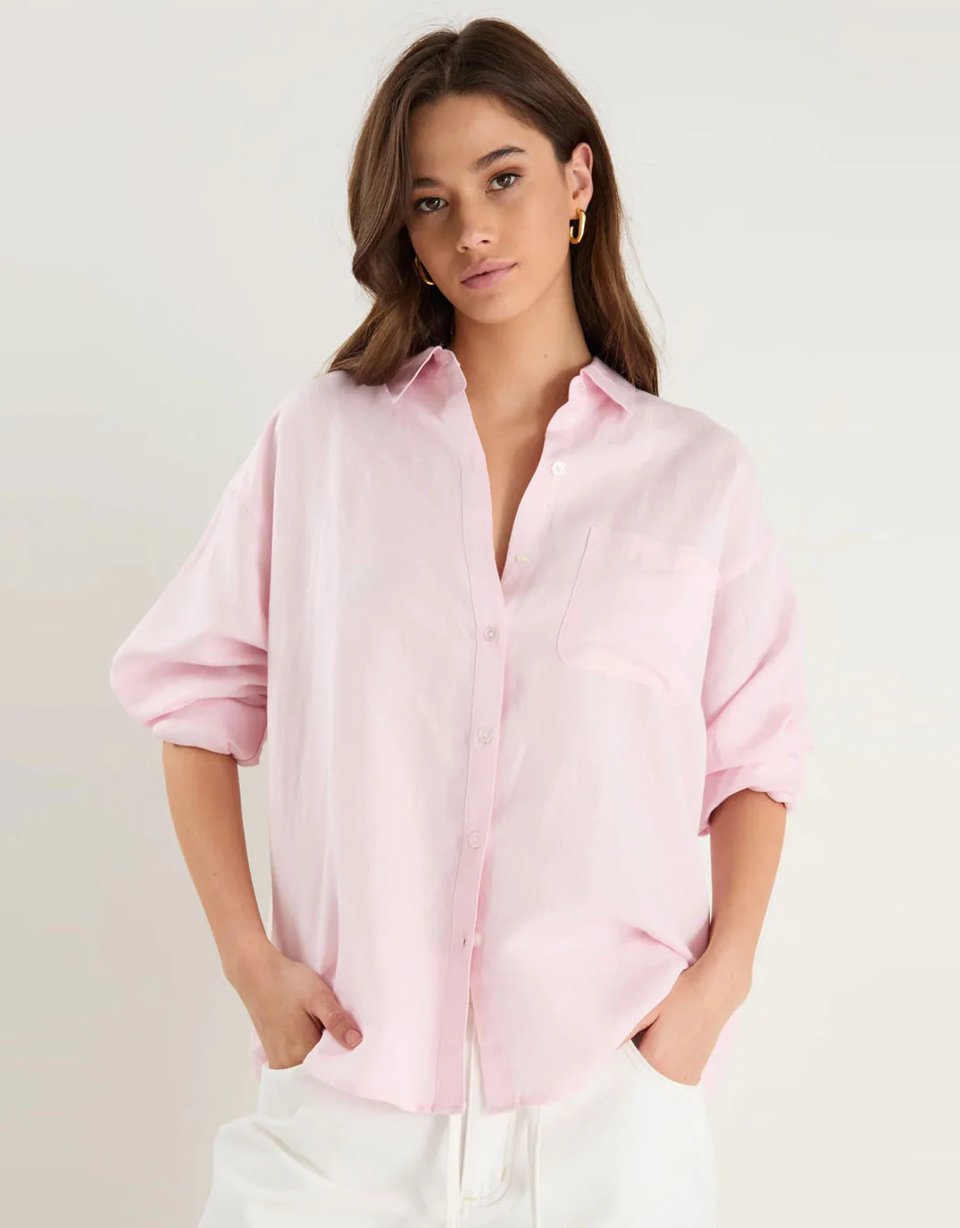 Exalted Oversized Shirt - Pale Pink - Image 2