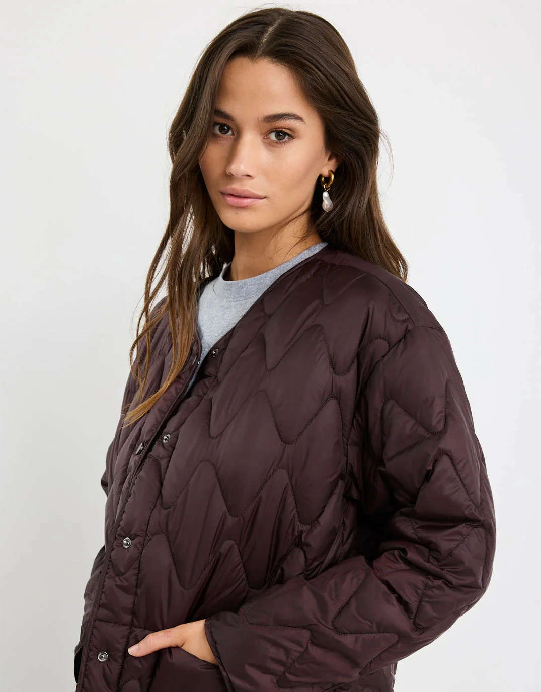 Frankly Puffer Jacket - Chocolate - Image 3