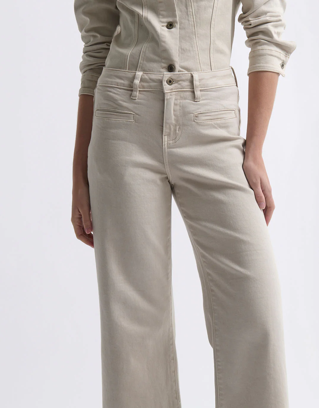 Freya Welt Pocket Jean - Sand - Image 4
