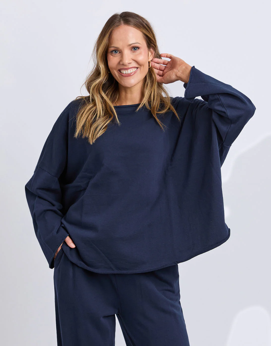Gab Long Sleeve Sweat - Dark Sapphire - Image 2