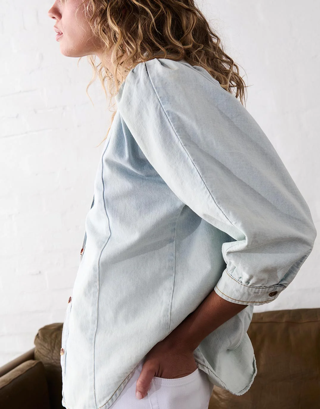 Gabriella Shirt - Sky Blue - Image 6