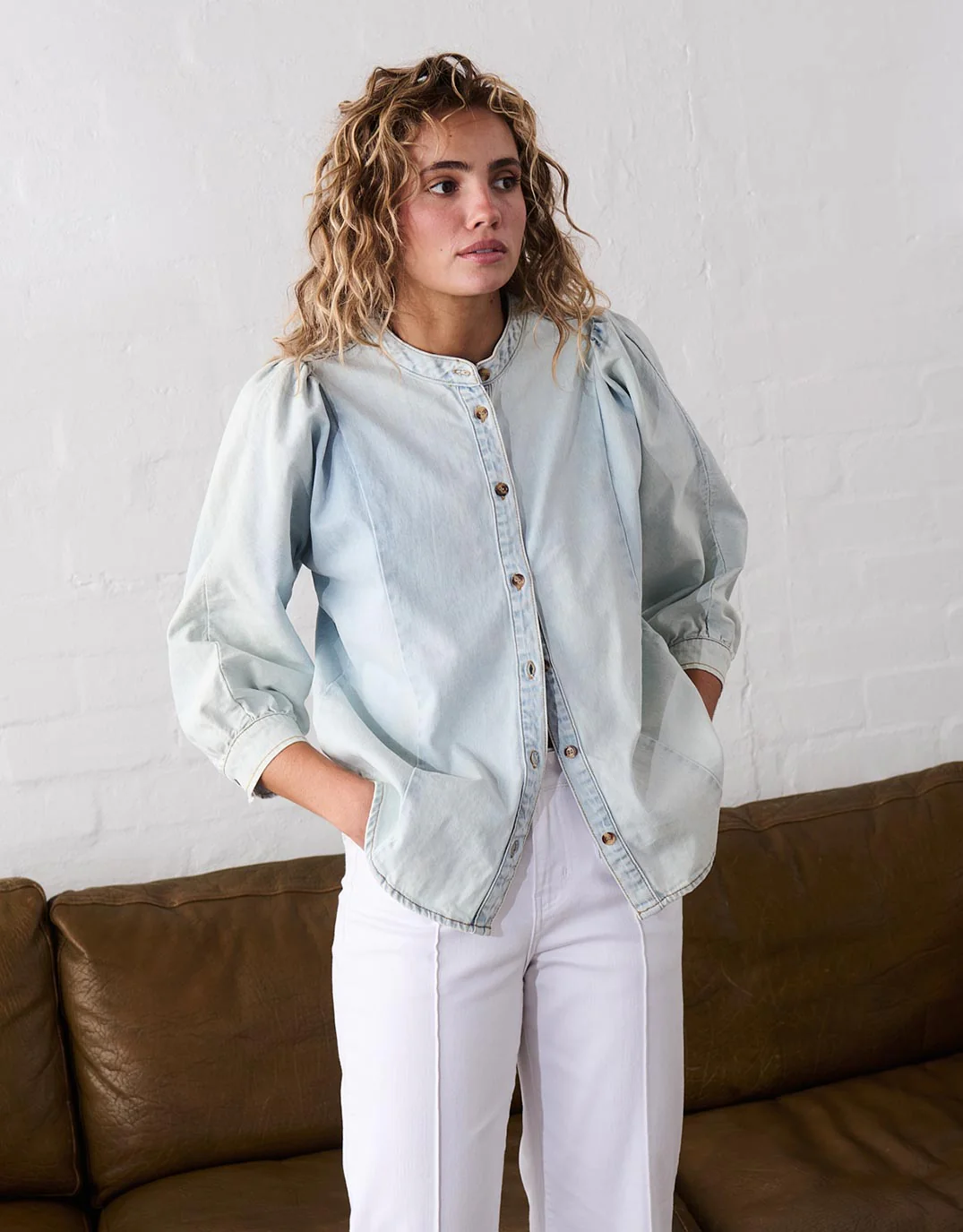 Gabriella Shirt - Sky Blue - Image 9