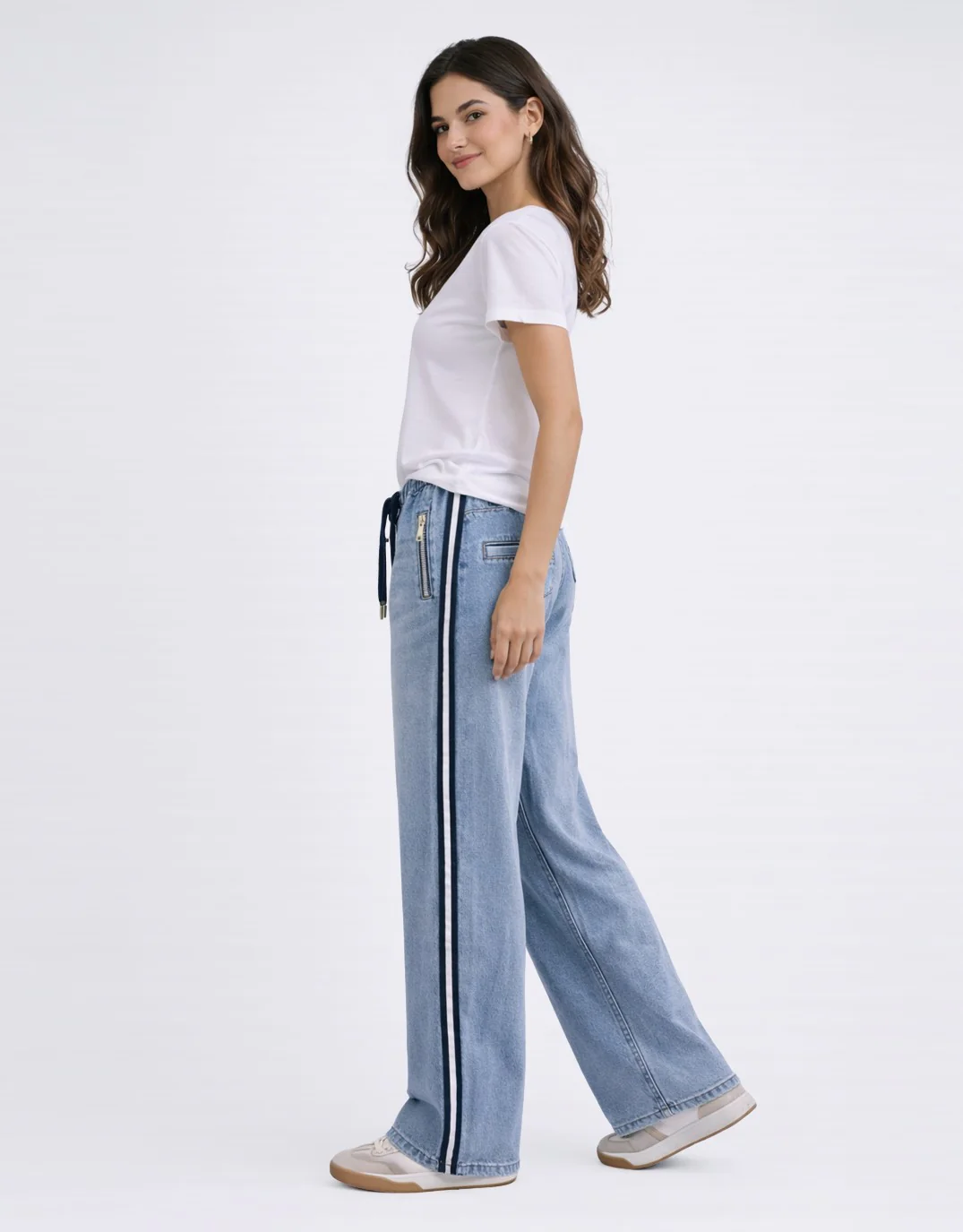 Glam Track - Navy Stripe Jean - Image 2