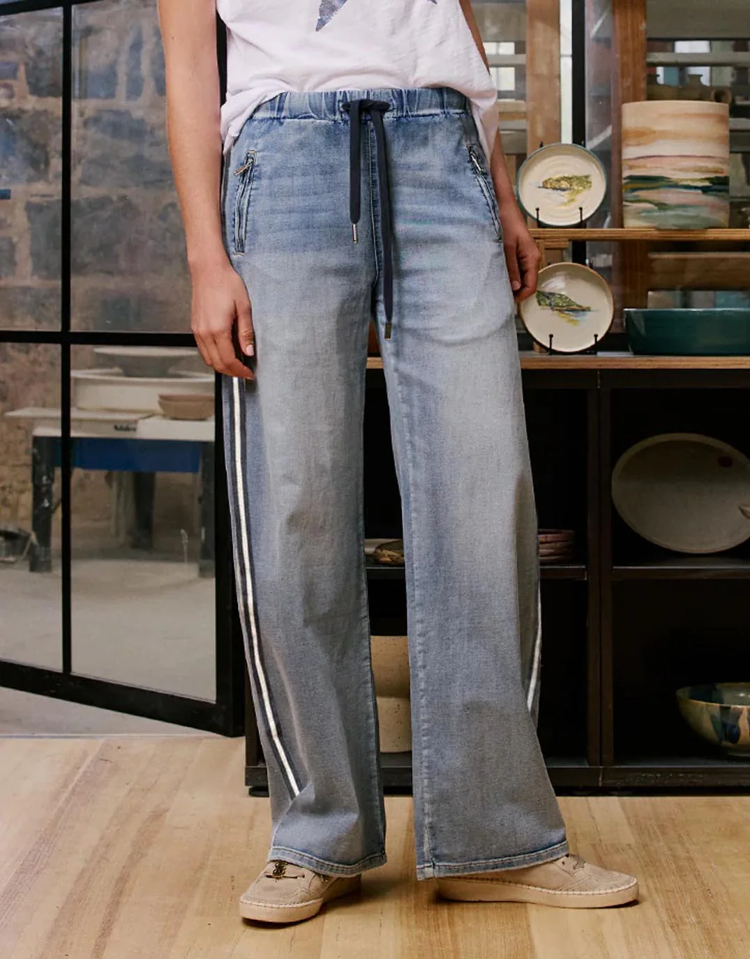 Glam Track - Navy Stripe Jean - Image 4