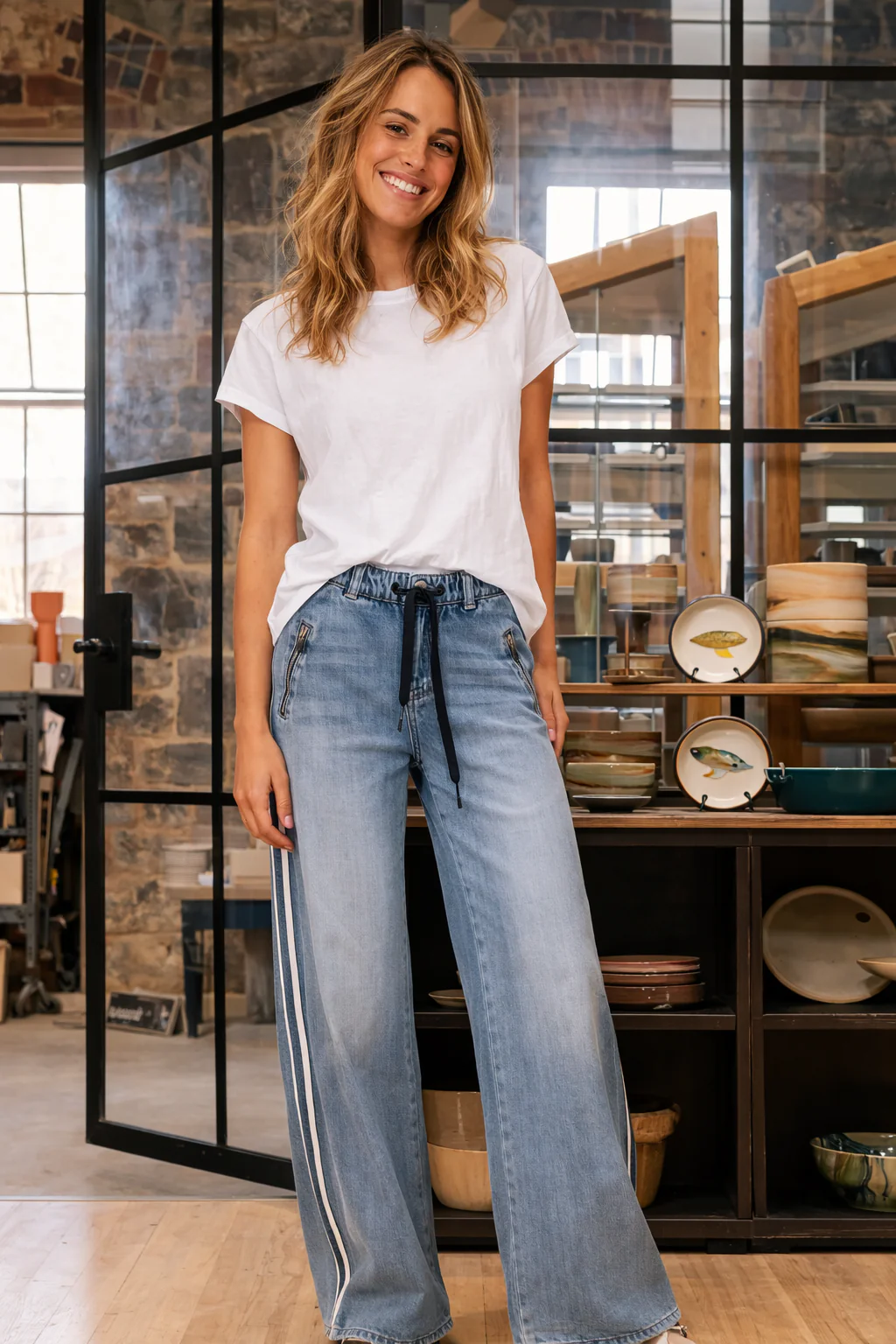 Glam Track - Navy Stripe Jean - Image 5