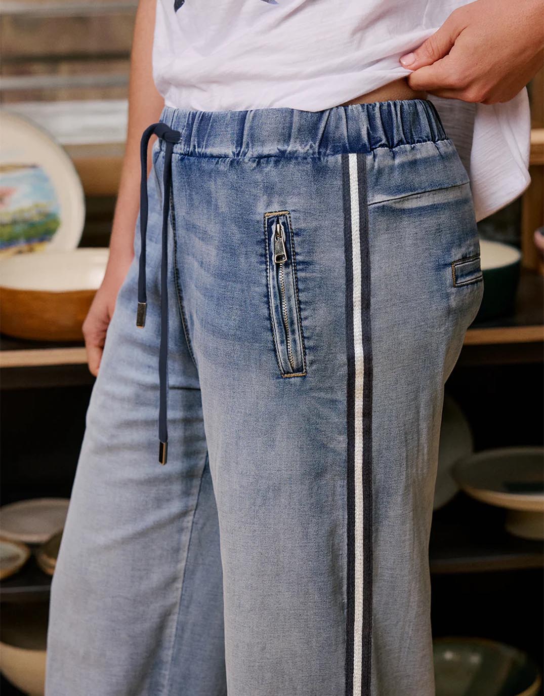 Glam Track - Navy Stripe Jean - Image 8