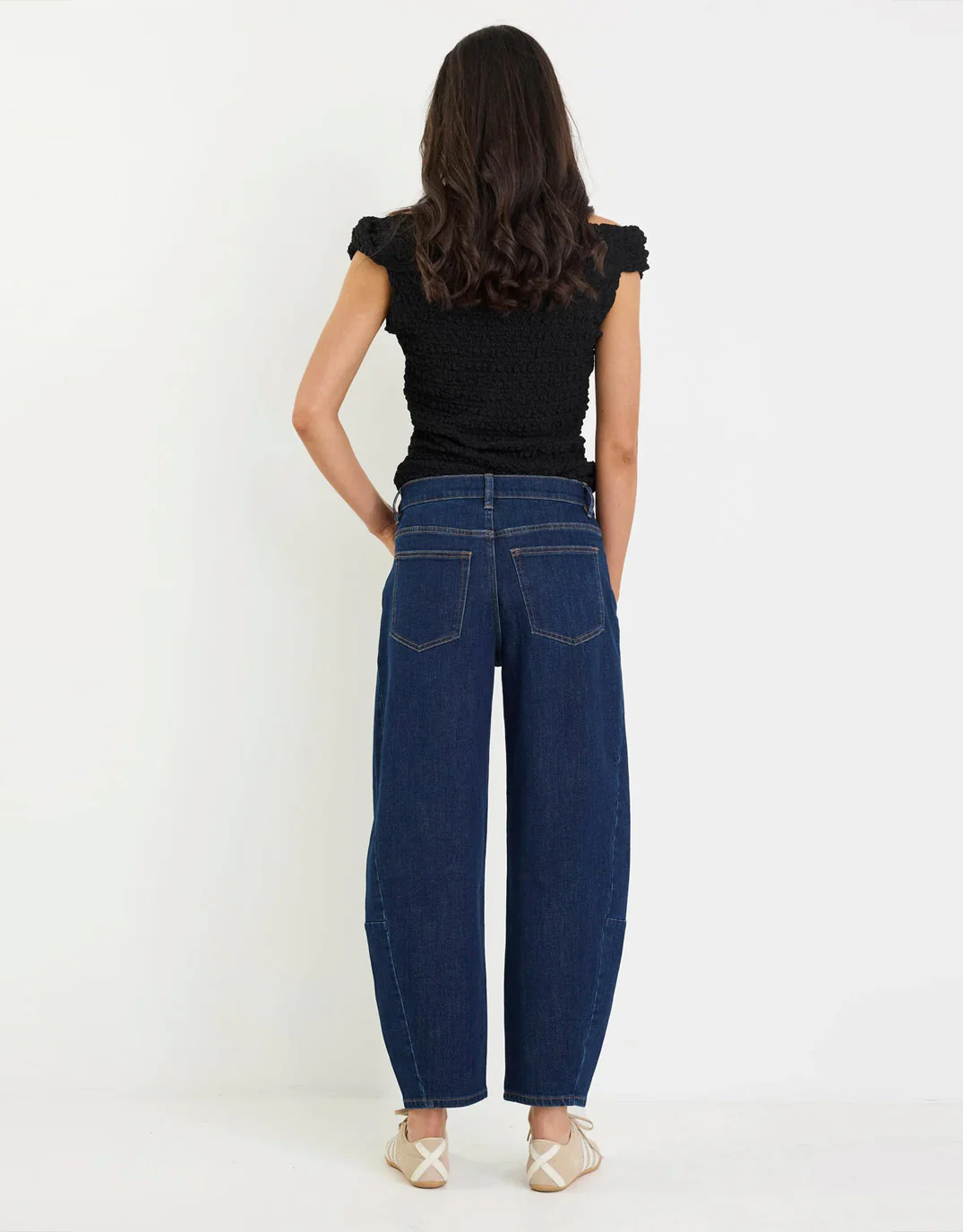 Graduate Stretch Barrel Jeans - Dark Blue - Image 5