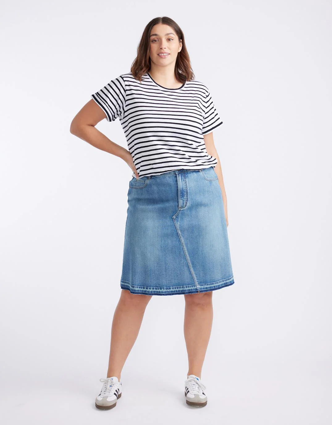 Holly Denim Skirt - Mid Wash - Image 10