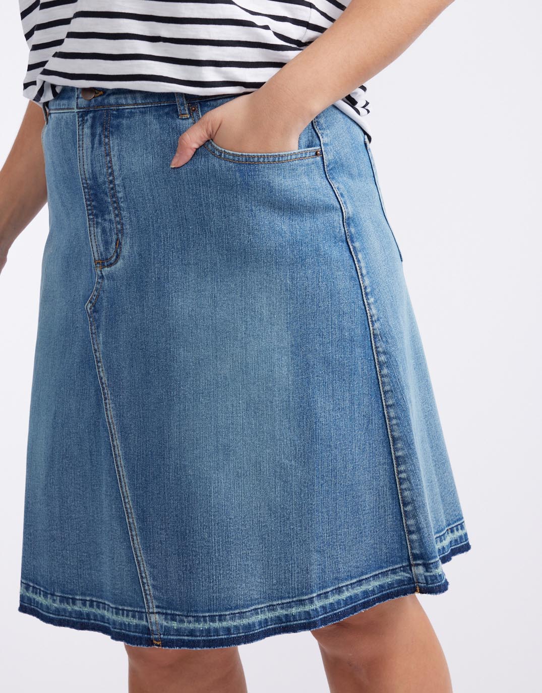 Holly Denim Skirt - Mid Wash - Image 11
